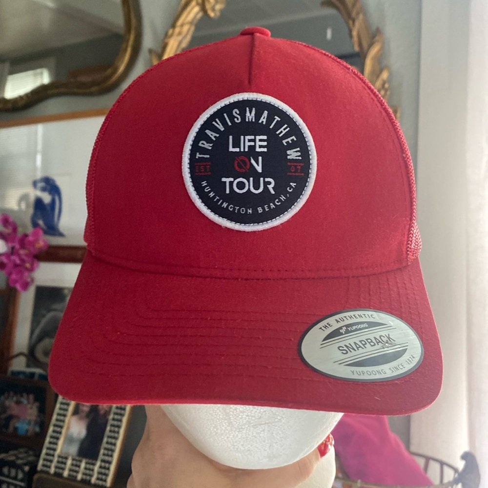 Travis Mathew Life On Tour Huntington Beach Mesh Snapback Trucker Baseball Hat